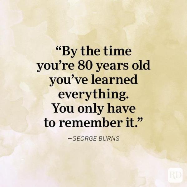 Quote aa<em></em>bout aging by George Burns on watercolor background